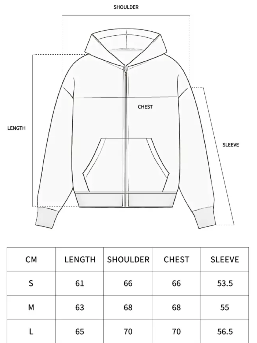 Tableau des tailles / Size chart