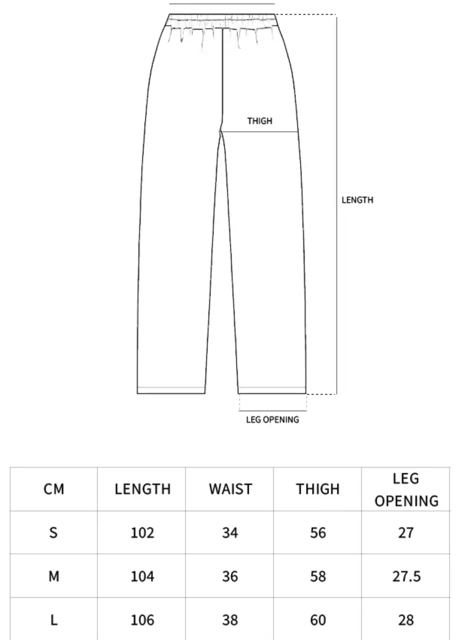 Tableau des tailles / Size chart